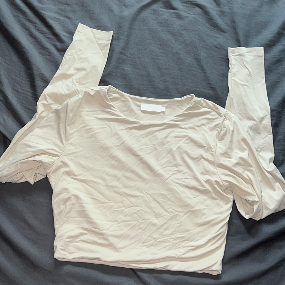 Meshki Cream Crop Top